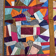 Antique Satin and Silk Crazy Quilt, early 20th Century