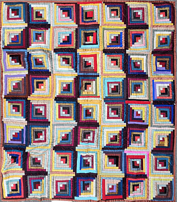 Vibrant Log Cabin Quilt
