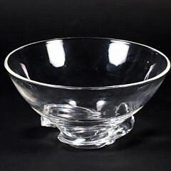 Signed Steuben Swirl Base Glass Bowl