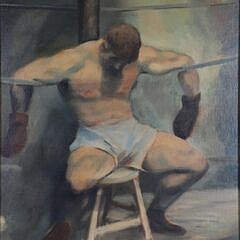 Les Etter Oil on Board “The Fighter” Boxing Scene