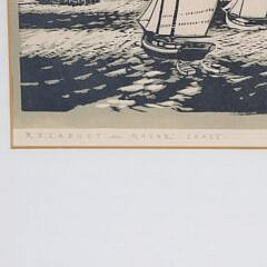 Carroll Thayer Berry Woodblock Print “Rockport, the Maine Coast”