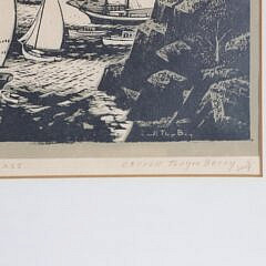 Carroll Thayer Berry Woodblock Print “Rockport, the Maine Coast”