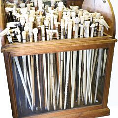 Oak Dome Top Cane Rack Display Showcase
