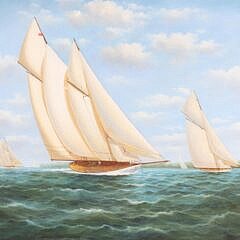 A. Bit Oil on Canvas “Sailing Yachts”