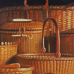 After Jack Weinhold “Nantucket Lightship Baskets” Decorative Oil on Canvas Board