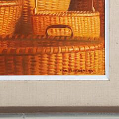 After Jack Weinhold “Nantucket Lightship Baskets” Decorative Oil on Canvas Board