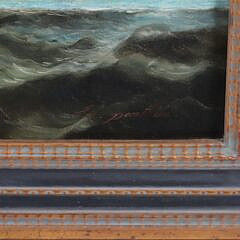 Framed Decorative Oil on Canvas Painting of a Schooner, 20th Century