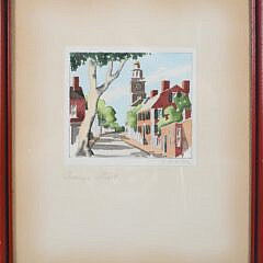 Doris and Richard Beer Watercolor on Paper “Orange Street”