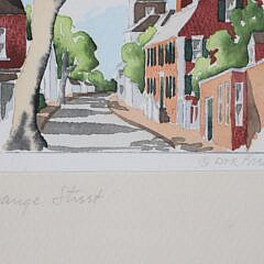 Doris and Richard Beer Watercolor on Paper “Orange Street”