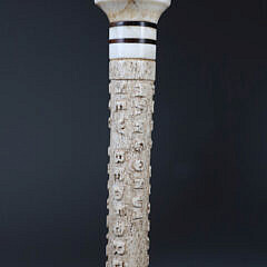 Rare Whaleman Carved Walking Stick circa 1840-1850