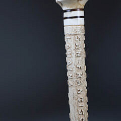 Rare Whaleman Carved Walking Stick circa 1840-1850