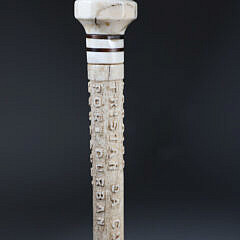 Rare Whaleman Carved Walking Stick circa 1840-1850