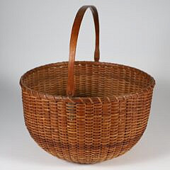 Antique Open Round Swing Handle Nantucket Basket