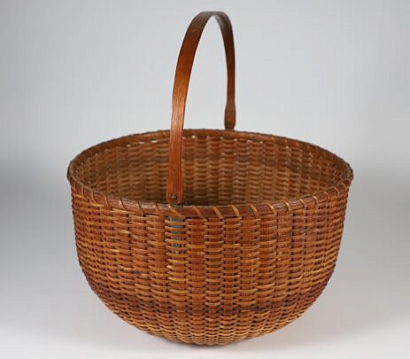 Antique Open Round Swing Handle Nantucket Basket