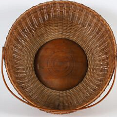Antique Open Round Swing Handle Nantucket Basket
