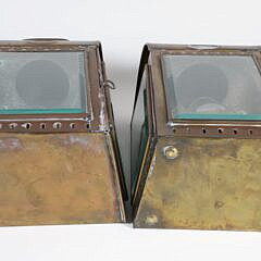 Pair of Davey & Co. Brass Kerosene Wall or Carrying Lights