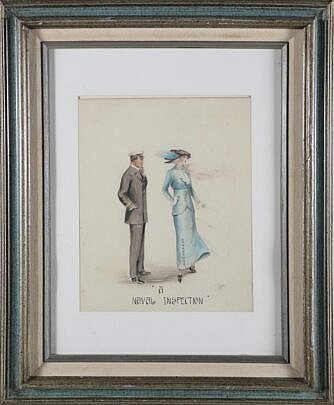 Watercolor on Paper "A Naval Inspection"