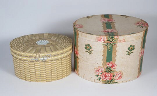 Two Contemporary Paper Hat Boxes