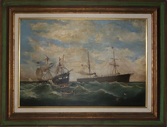 E.H. Atwood Oil on Canvas "Rescue at Sea"