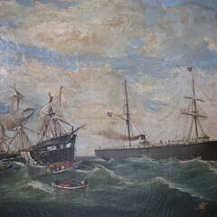 E.H. Atwood Oil on Canvas “Rescue at Sea”