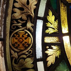 Antique Nautical Anchor Stained Leaded Glass Window