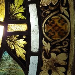 Antique Nautical Anchor Stained Leaded Glass Window