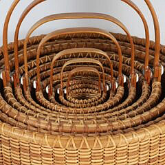 Nest of 10 Ainsley D. Rockwood Round Swing Handle Nantucket Baskets