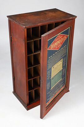 "Diamond Dyes" Wells & Richardson, Burlington Vermont Double Door Store Cabinet
