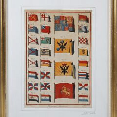 Set of Four British Naval Flag Prints, 19th Century
