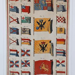 Set of Four British Naval Flag Prints, 19th Century