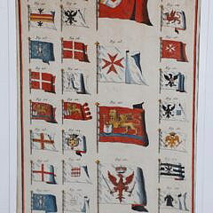 Set of Four British Naval Flag Prints, 19th Century
