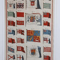 Set of Four British Naval Flag Prints, 19th Century