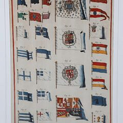 Set of Four British Naval Flag Prints, 19th Century