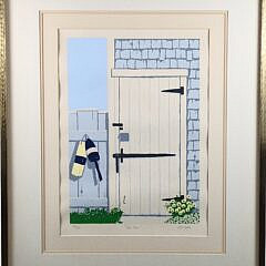 Large Vintage Eric Holch Nantucket Serigraph Print “Side Door”