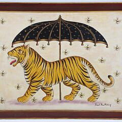 Ford Rutherling Painted Bengal Tiger Metal Tray