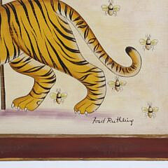 Ford Rutherling Painted Bengal Tiger Metal Tray