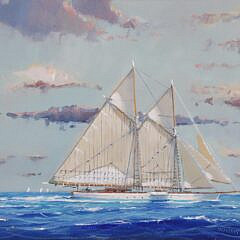 William Lowe Oil on Canvas “Schooner Study 3”