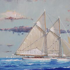 William Lowe Oil on Canvas “Schooner Study 3”