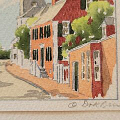 Doris and Richard Beer Miniature Nantucket Watercolor “Orange Street”