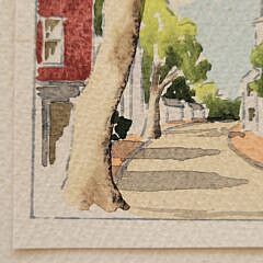 Doris and Richard Beer Miniature Nantucket Watercolor “Orange Street”