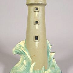 Vintage Cast Iron Paint Decorated Minot’s Ledge Lighthouse Doorstop