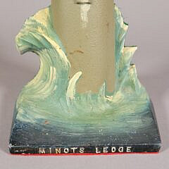 Vintage Cast Iron Paint Decorated Minot’s Ledge Lighthouse Doorstop