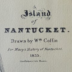 Scarce 1954 Fred Gardner Printing of the 1835 William Coffin Map of Nantucket