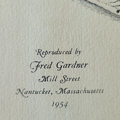 Scarce 1954 Fred Gardner Printing of the 1835 William Coffin Map of Nantucket