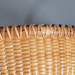 Vintage 2007 Lucille LaRochelle Round Open Swing Handle Nantucket Basket