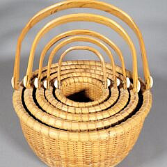 Vintage 1988 Lawrence “Larry” Brewster Graduated Nest of Five Nantucket Baskets