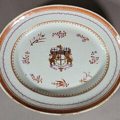 19th Chinese Export Porcelain Armorial Soup Tureen and Underplate