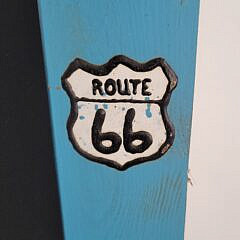 Vintage D. Alan Calhoun Route 66 Highway Texas Folk Art Decorated Mirror