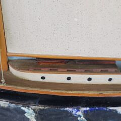 Antique American Folk Art Sailing Yacht Half Hull Diorama