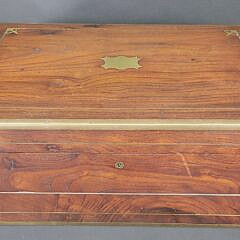 19th C. Chinese Export Camphorwood Sea Captain’s Lap Desk Box